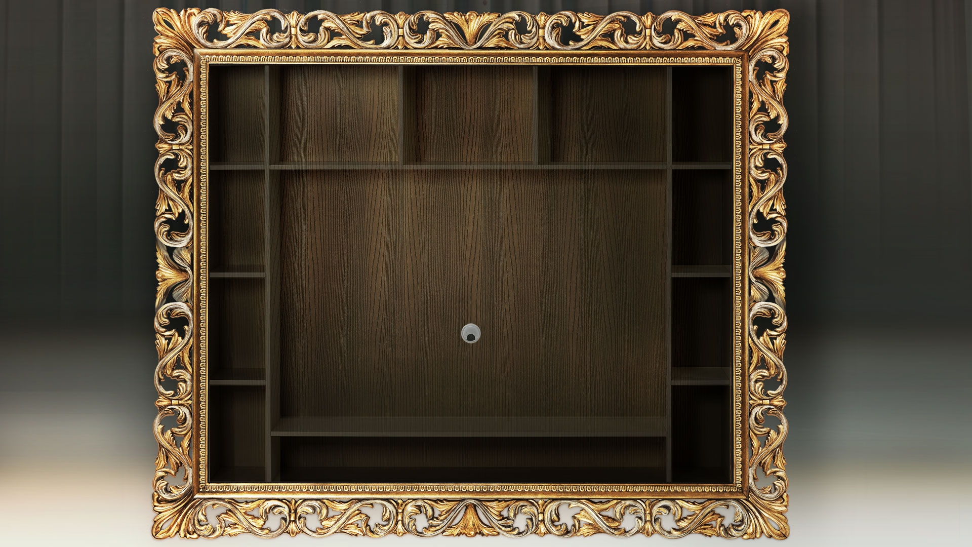 телевизор в багетной раме в интерьере